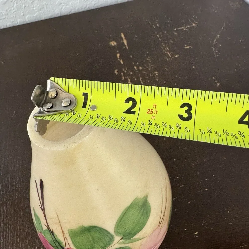 Vintage Milk Glass Ceramic Lamp Shade Hand Painted Roses On The Vine